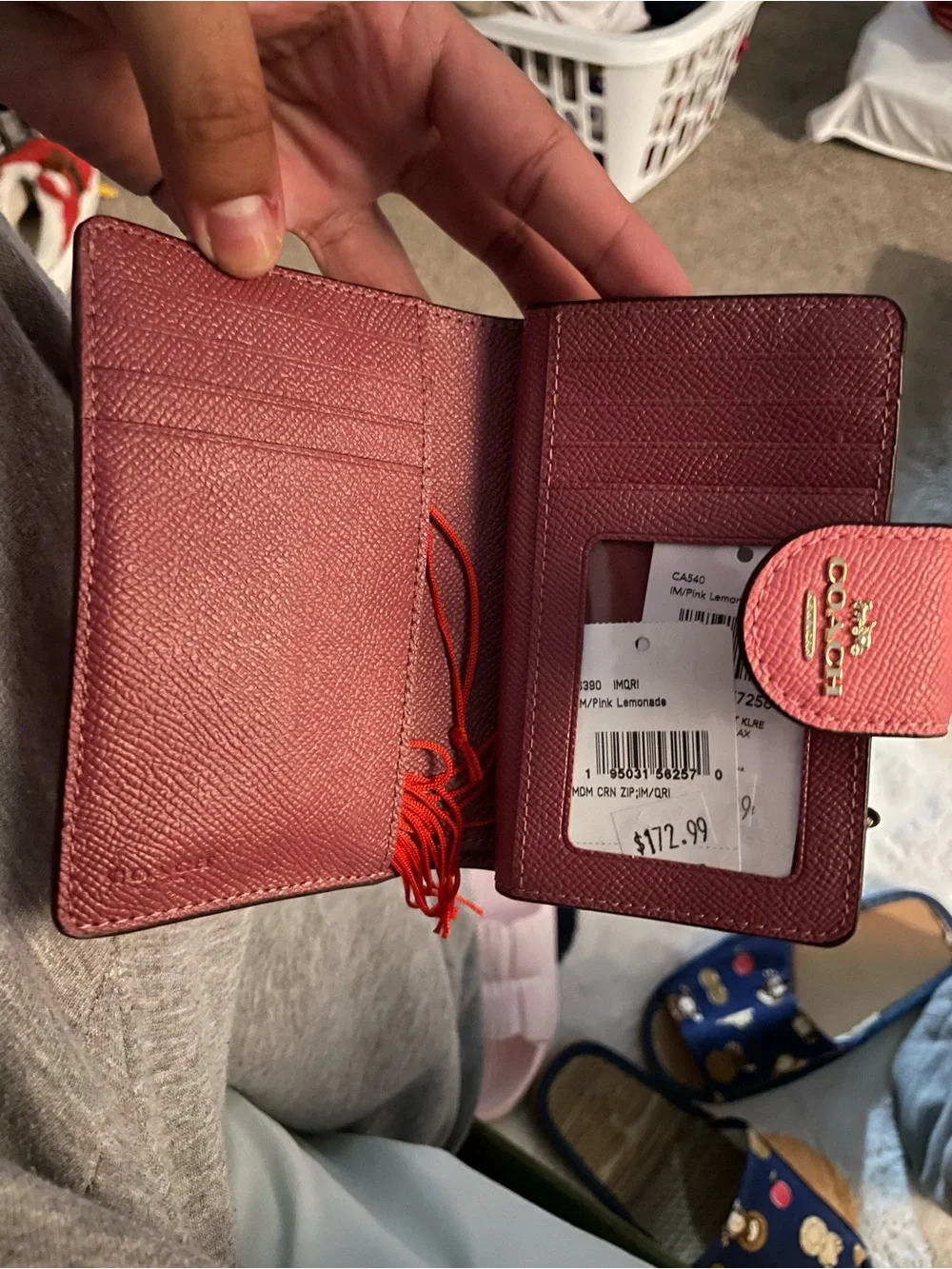 Coach Women's Pink Small Leather Wallet